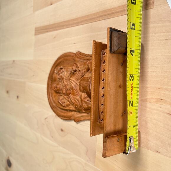 Vintage Hand Carved Wood Hindu Goddess Saraswati Figure Statue 7.5” See Note - Picture 6 of 7